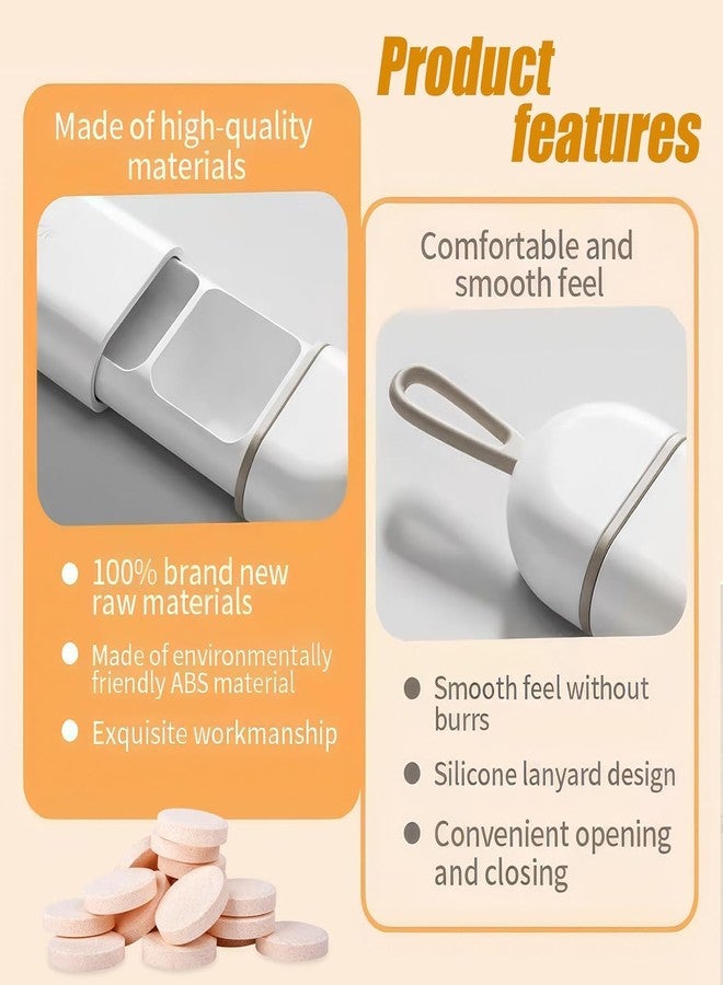 PUTHAK Travel Pill Organizer, 3 Compartments Portable Pill Box with Carrying Rope, Daily Pill Box to Hold Vitamins, Small Pill Container for Pocket Purse Medicine Organizer, White - Image 4